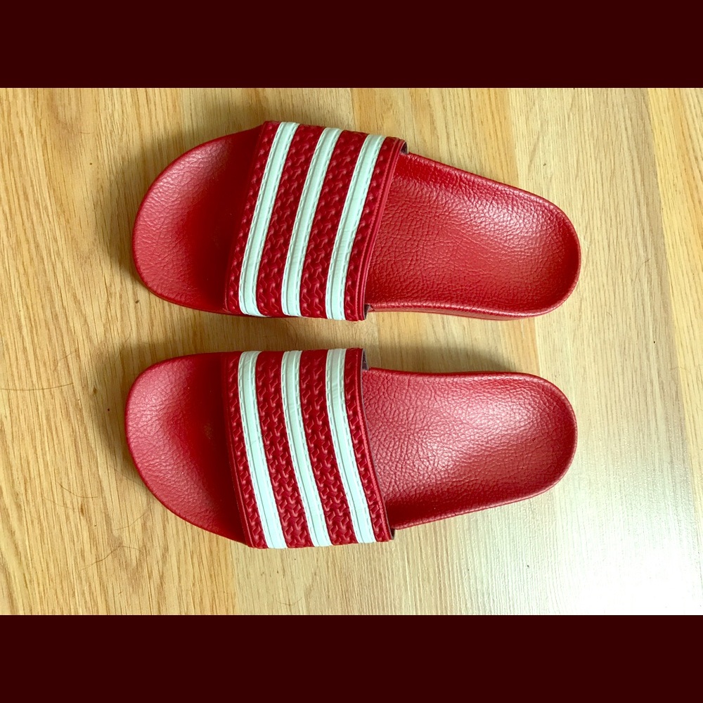 Adidas red sliders - Size 5